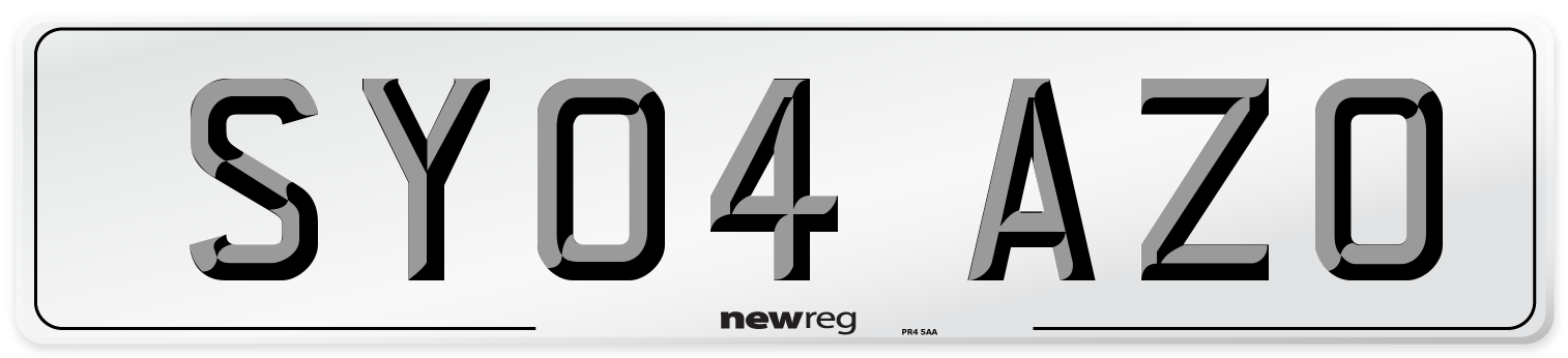 SY04 AZO Number Plate from New Reg